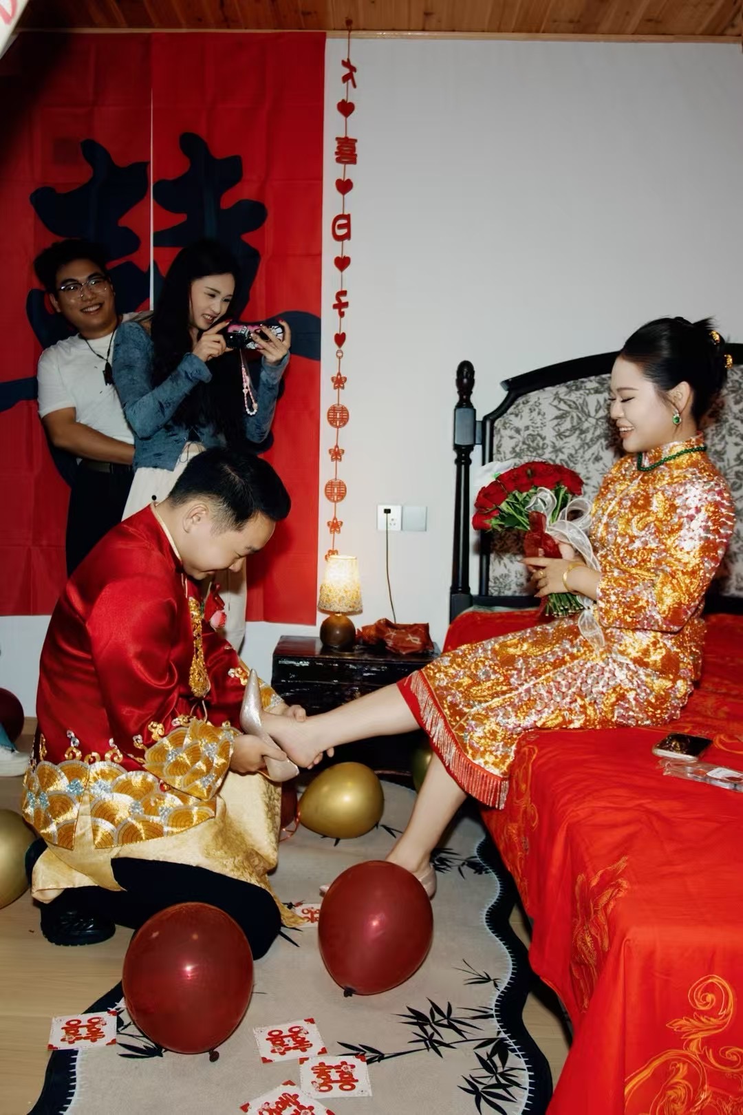 博物馆级盘金绣龙凤褂｜重工立体龙凤｜嫁衣传家珍藏”